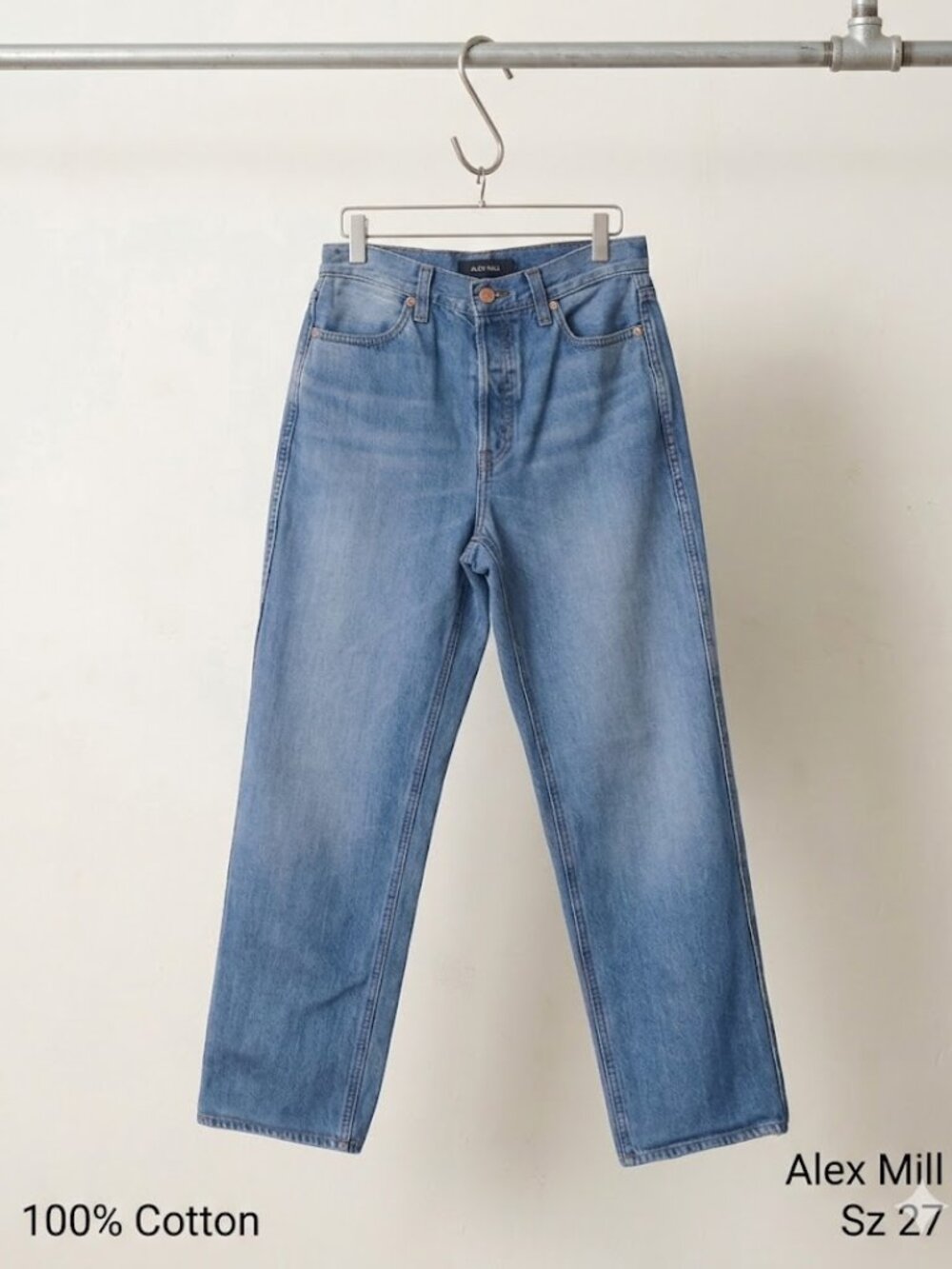 Alex Mill Carla Straight Leg Jeans 100% Cotton size 27